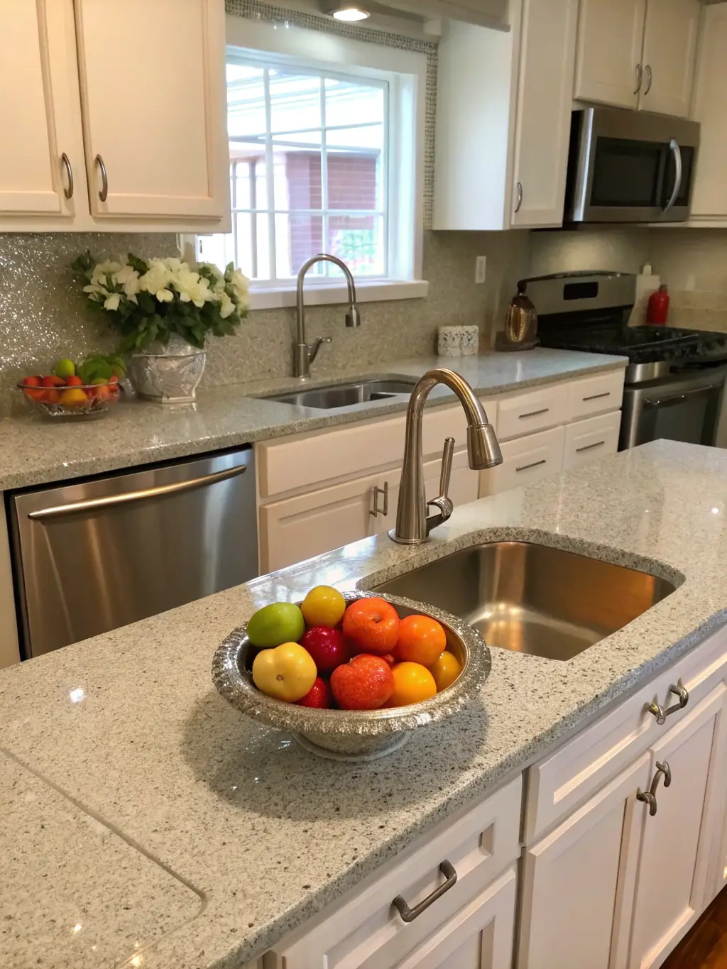 A sparkling clean kitchen with stainless steel appliances, reflecting the high standards of cleanliness maintained by Cleanlab's regular cleaning services.